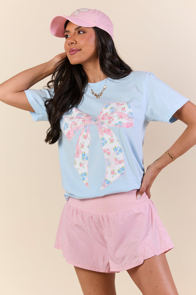 Floral Bow Chambray Graphic Tee