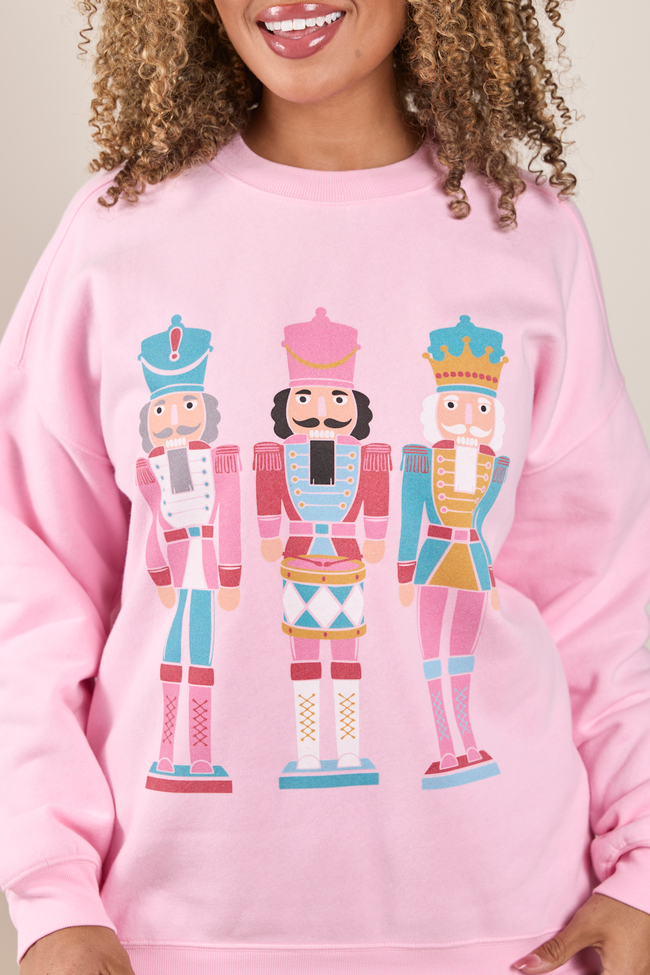 Nutcrackers Light Pink Graphic Sweatshirt