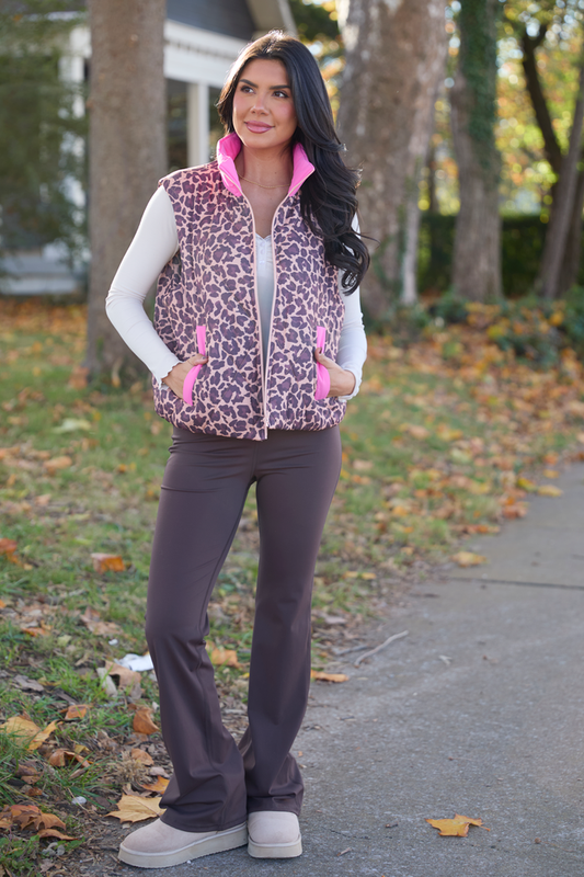 Ashley Leopard Puffer Vest SALE