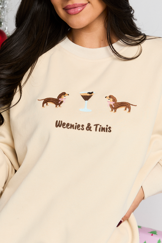 Weenies And Tinis Tan Crewneck Sweater