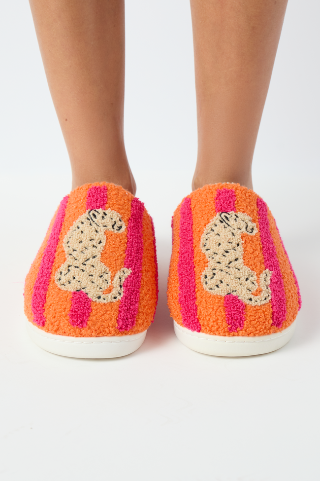 Lucila Cheetah Striped Slippers SALE