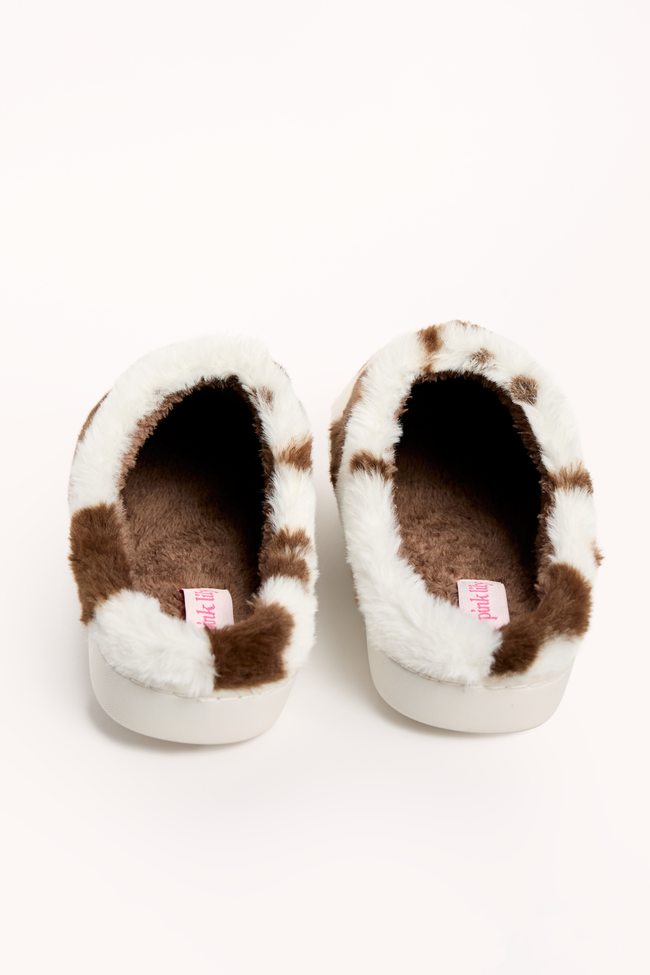 Lucila Cow Print Slippers SALE