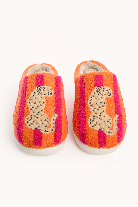 Lucila Cheetah Striped Slippers SALE
