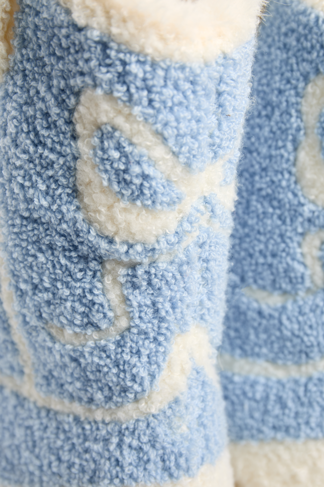 Tyla White Bow Shearling Boot Slippers SALE