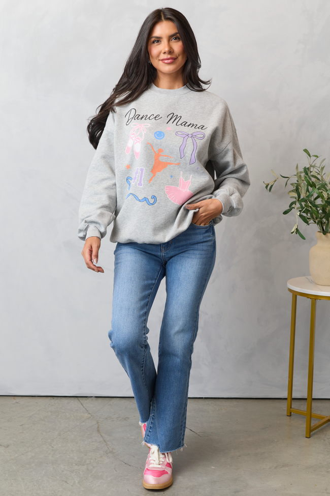 Dance Mama Icons Light Grey Graphic Sweatshirt