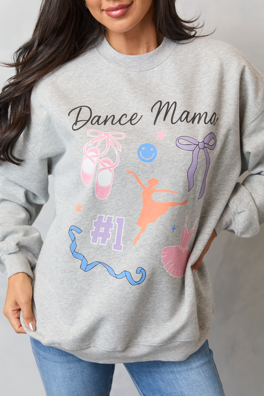 Dance Mama Icons Light Grey Graphic Sweatshirt