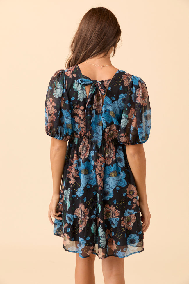 Blakely Blue Floral Mini Dress