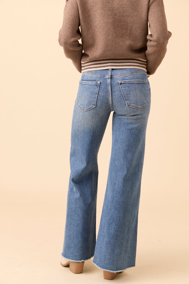 Alliah Medium Wash Boot Cut Button Up Jeans