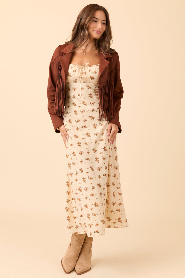 Margot Brown Floral Slip Dress