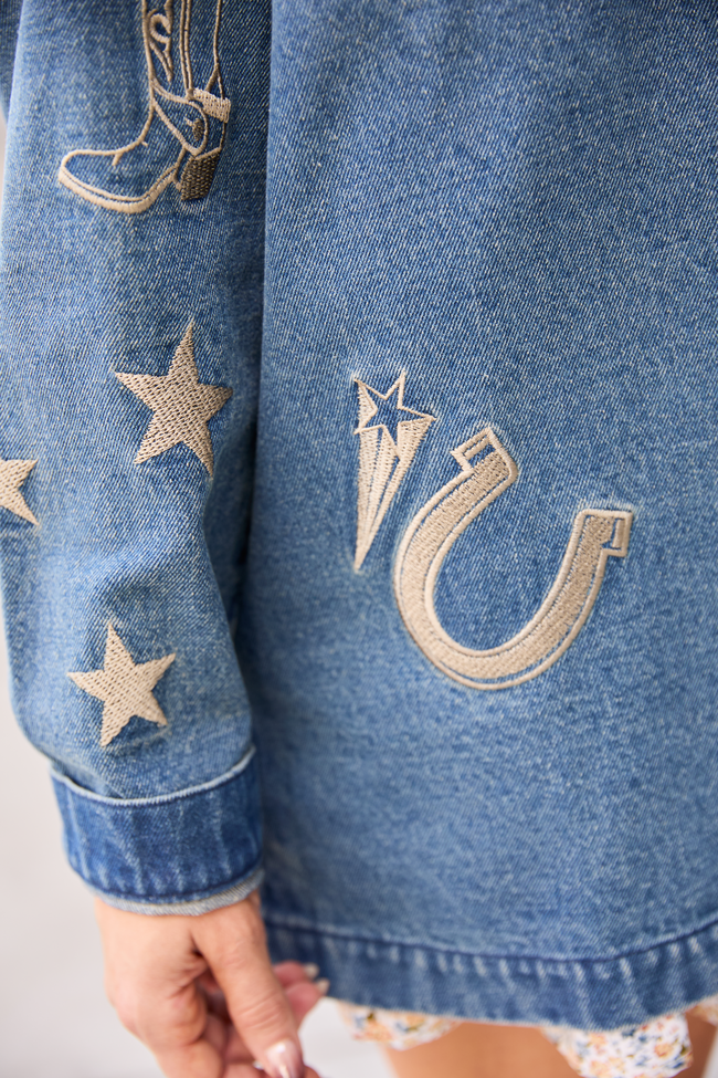 Scout Western Print Oversized Denim Shirt FINAL SALE