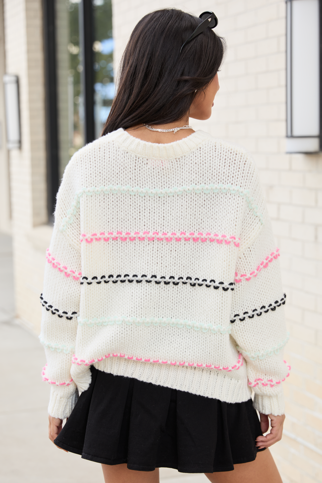 Skyler Ivory Multi Stripe Pullover FINAL SALE