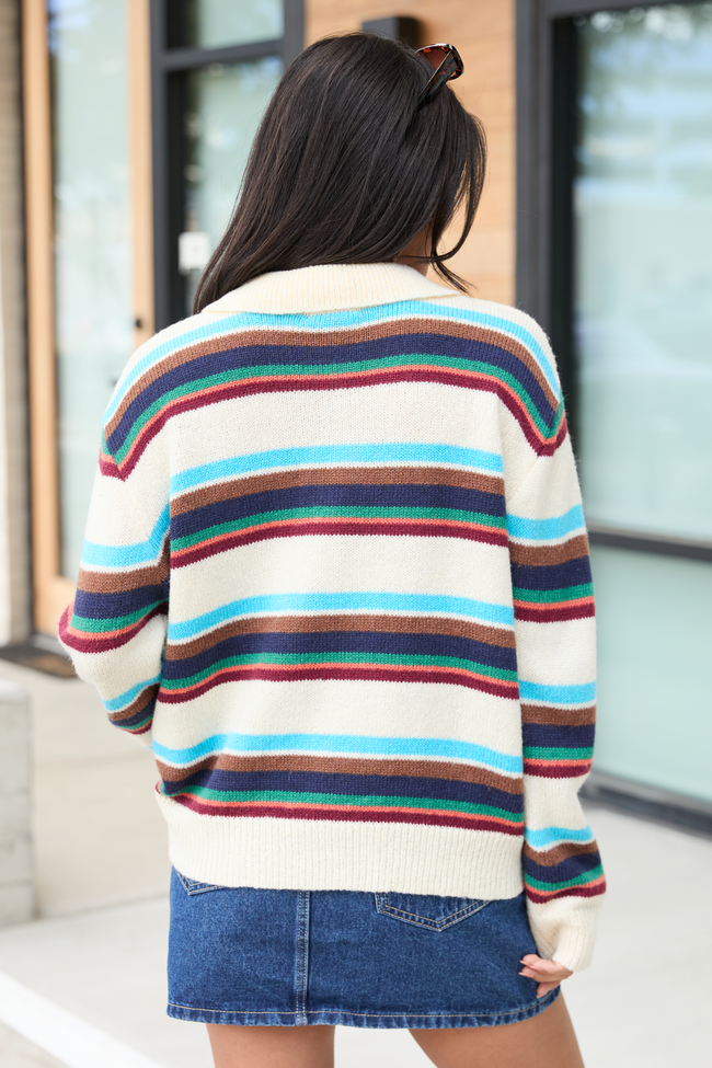 Thelma Brown And Blue Striped Sweater FINAL SALE