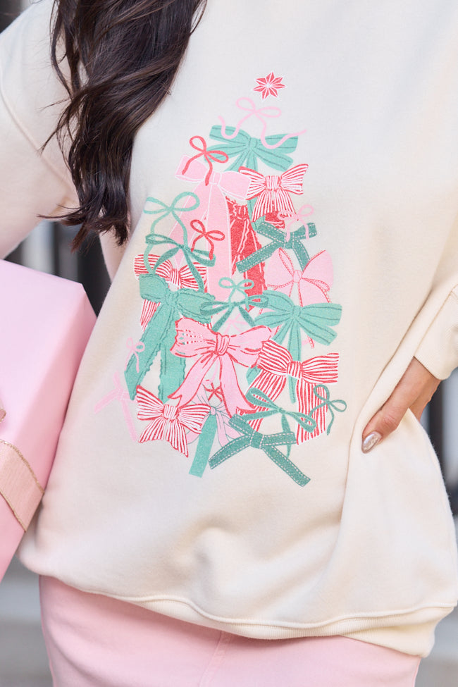 Bow Tree Cream Graphic Sweatshirt