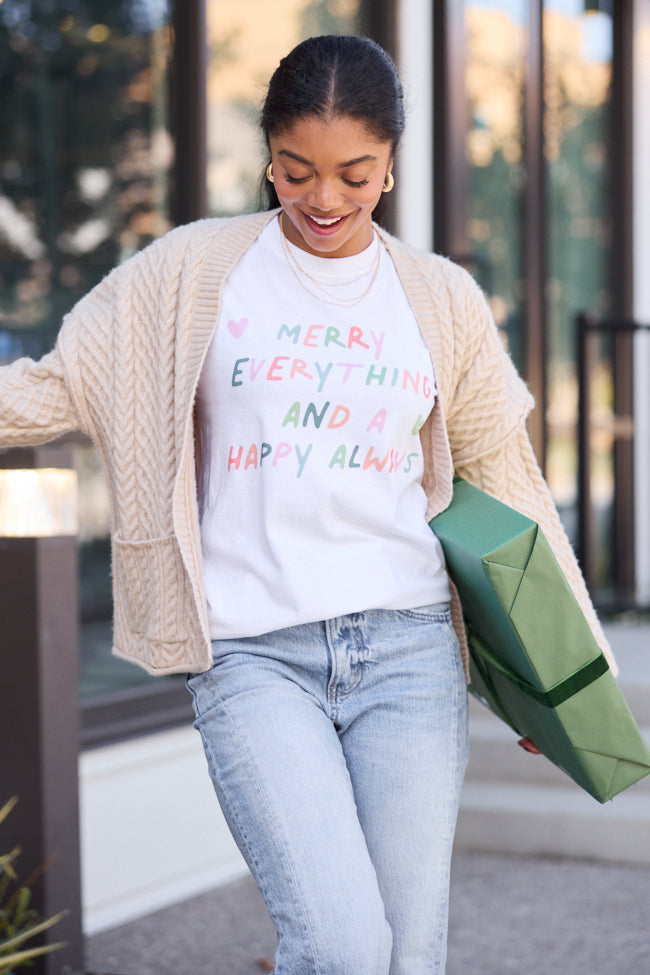 Merry Everything White Graphic Tee