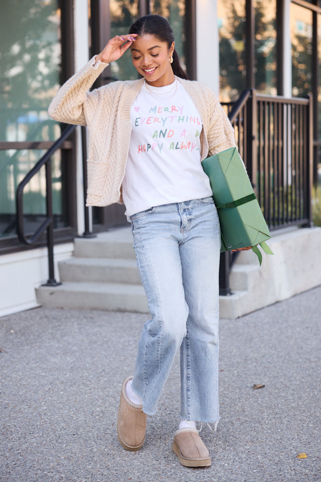 Merry Everything White Graphic Tee