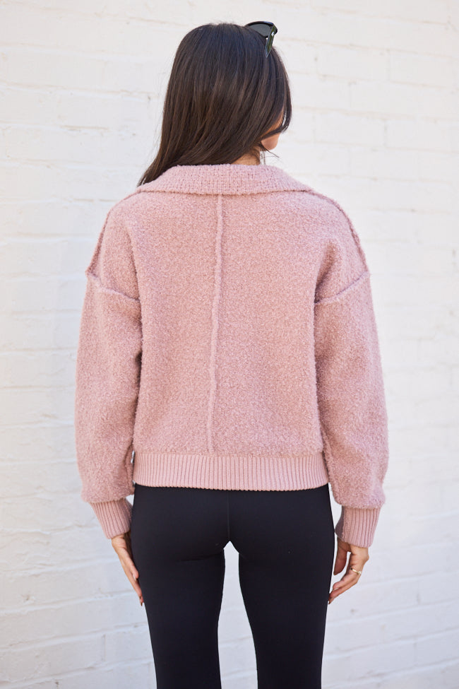 Bodhi Pink Boucle Full Zip Jacket SALE