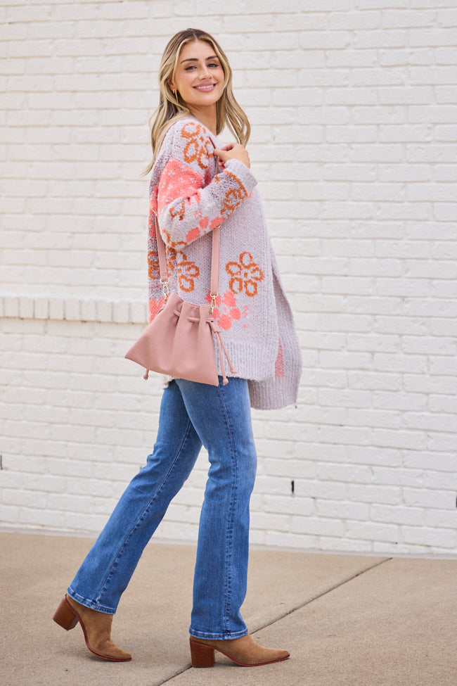 Cindy Boucle Purple Floral Print Cardigan SALE