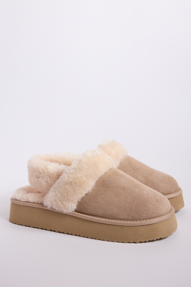 Greer Sand Slingback Platform Slippers SALE
