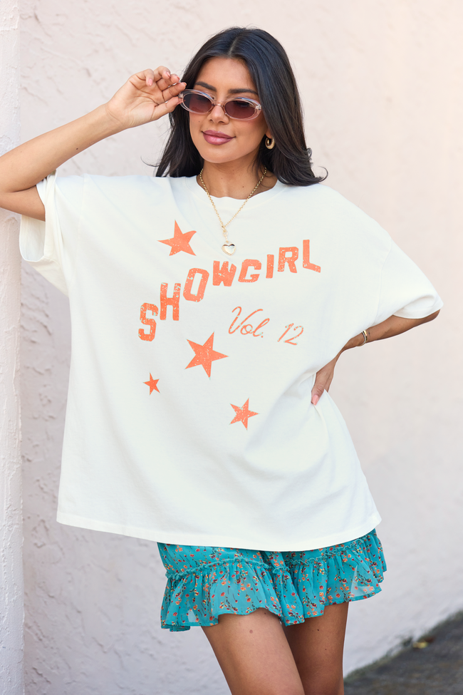 Showgirl Off White Oversized Graphic Tee