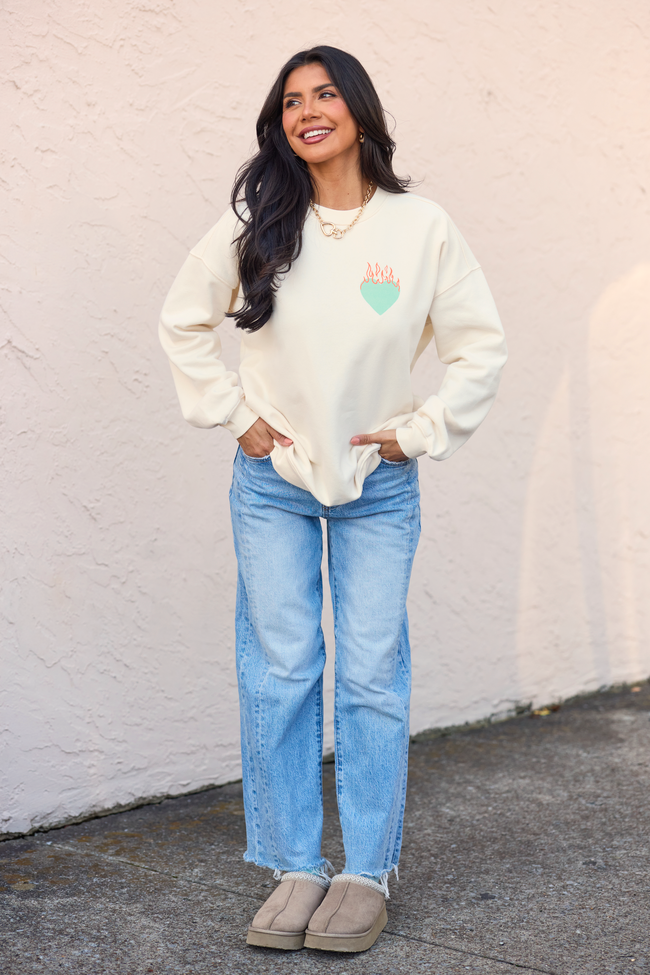 Show Business Cream Graphic Sweatshirt