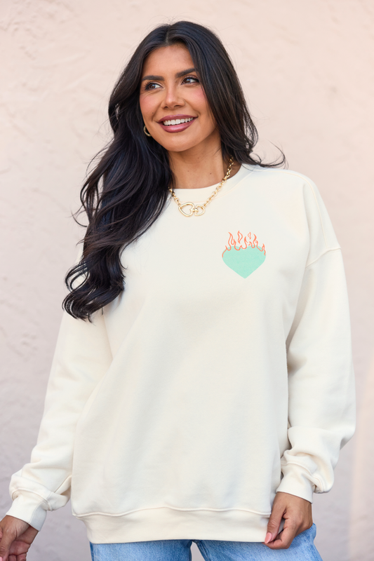 Show Business Cream Graphic Sweatshirt