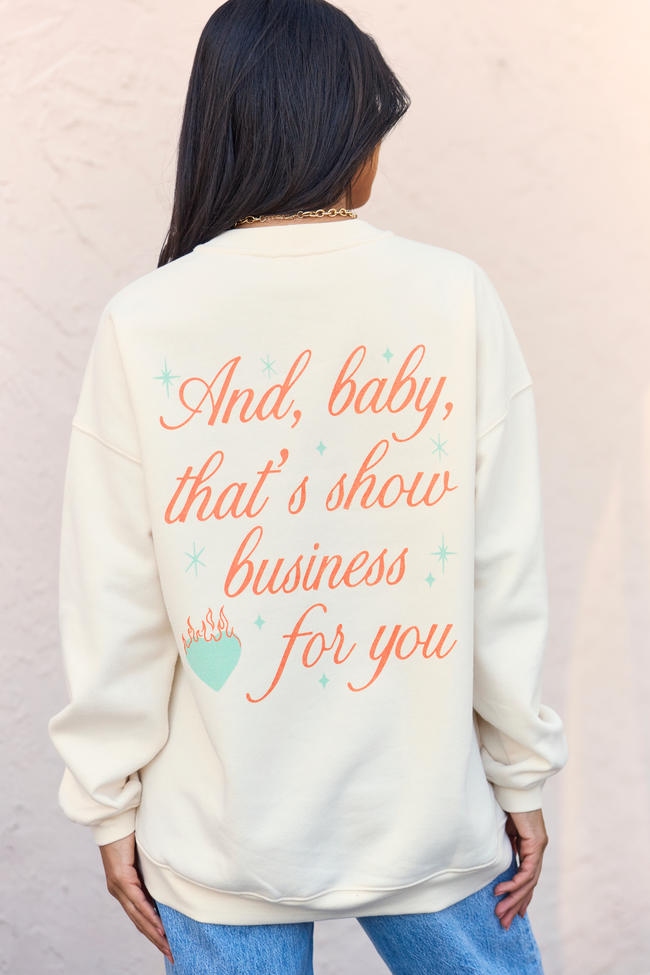 Show Business Cream Graphic Sweatshirt