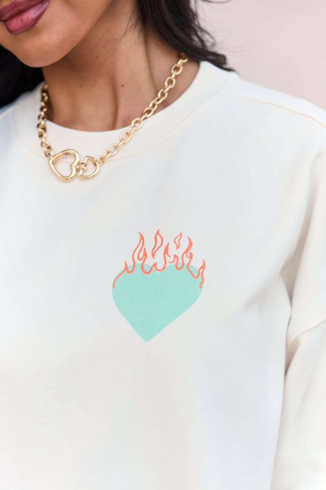 Show Business Cream Graphic Sweatshirt