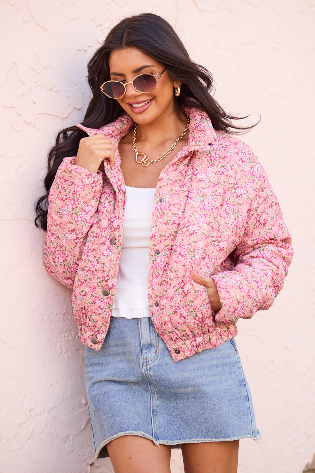 Rue Pink Floral Corduroy Jacket SALE