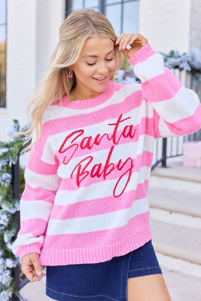 Santa Baby Striped Crewneck Sweater SALE