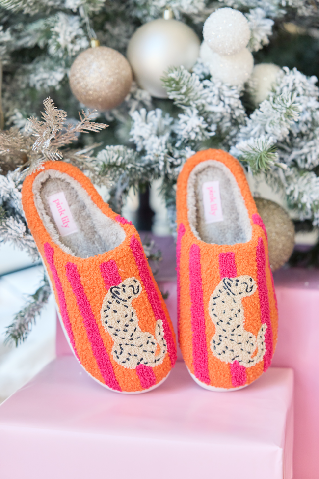 Lucila Cheetah Striped Slippers SALE