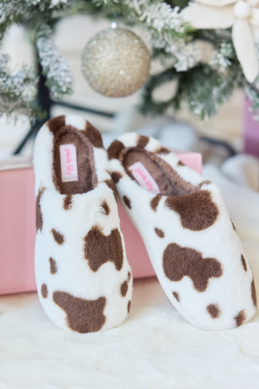 Lucila Cow Print Slippers SALE