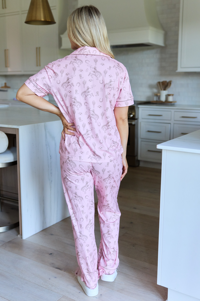Helena Pink Western Icon Pajama Set
