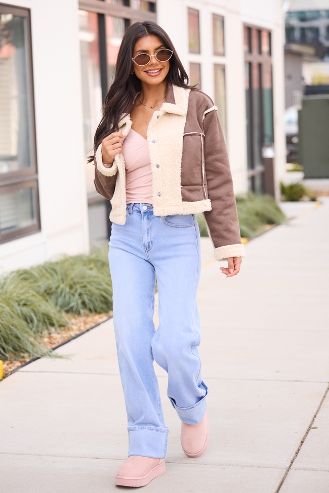 Orion Brown Reversible Faux Suede Jacket SALE