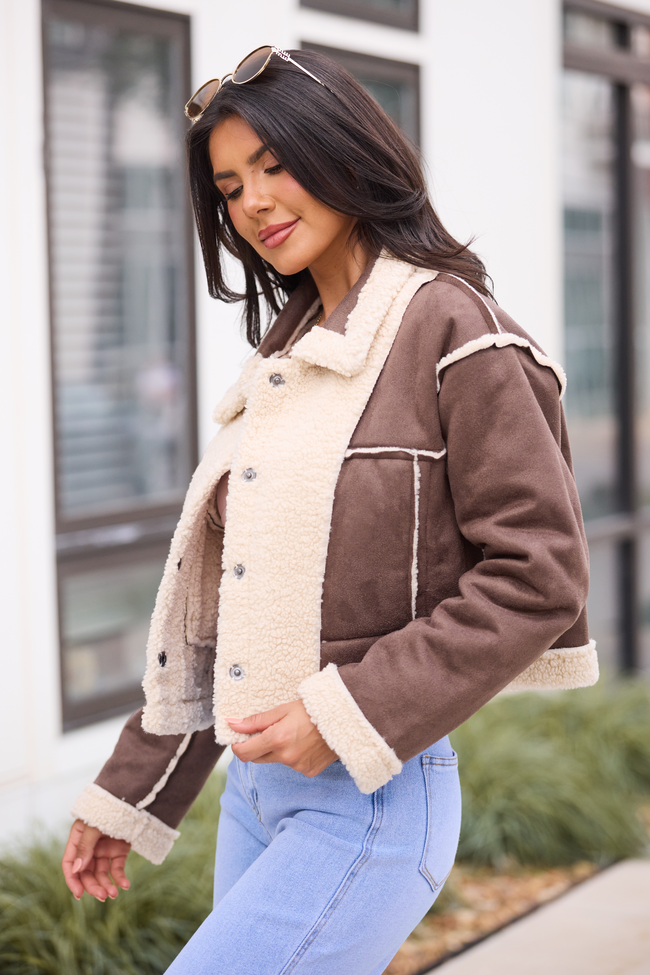 Orion Brown Reversible Faux Suede Jacket SALE