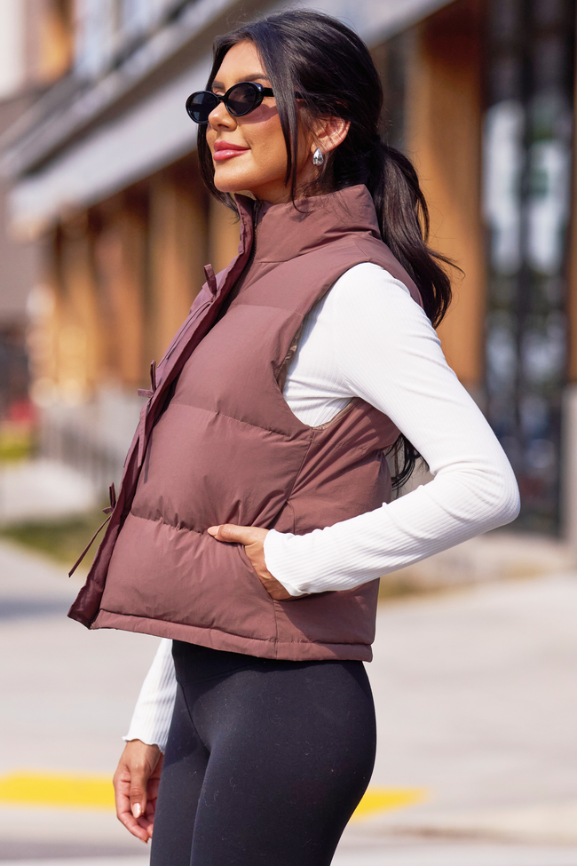 Liberty Brown Bow Puffer Vest SALE