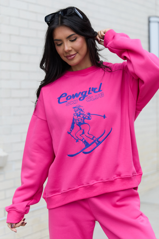 Cowgirl Ski Club Pink Sweatshirt SALE