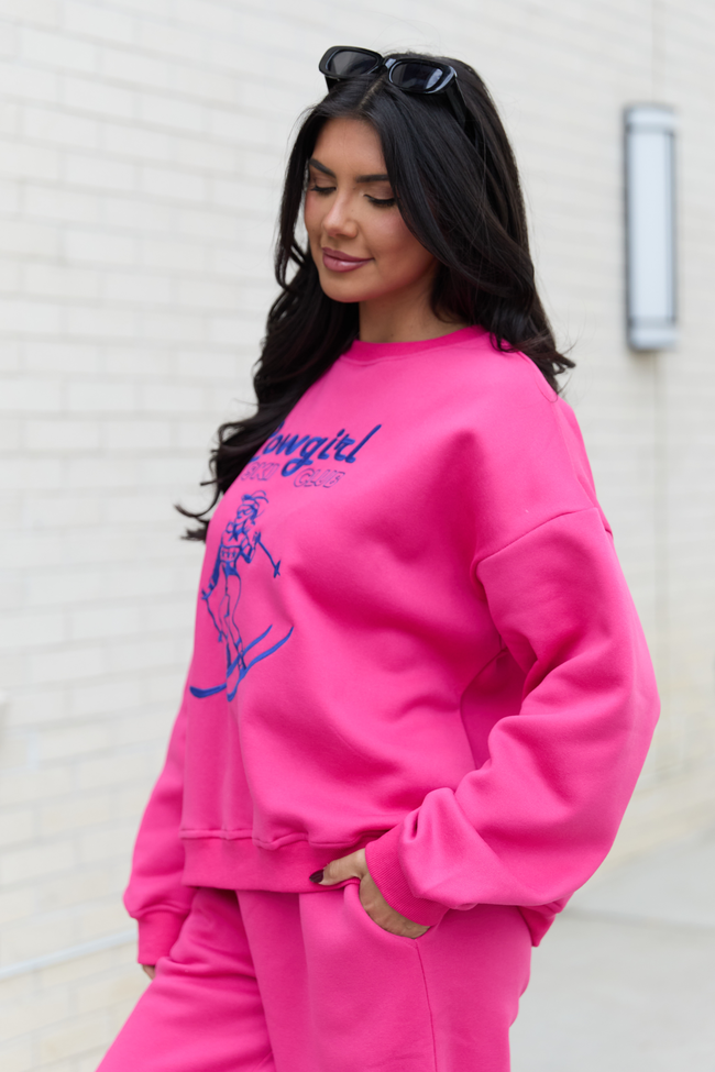Cowgirl Ski Club Pink Sweatshirt SALE