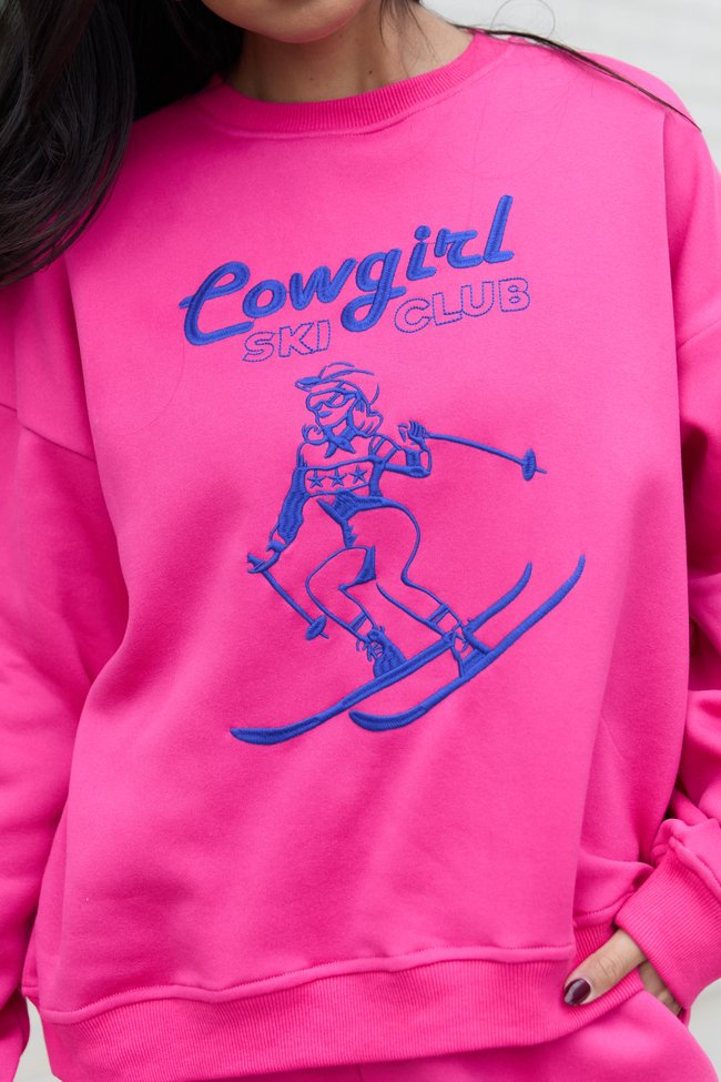 Cowgirl Ski Club Pink Sweatshirt SALE