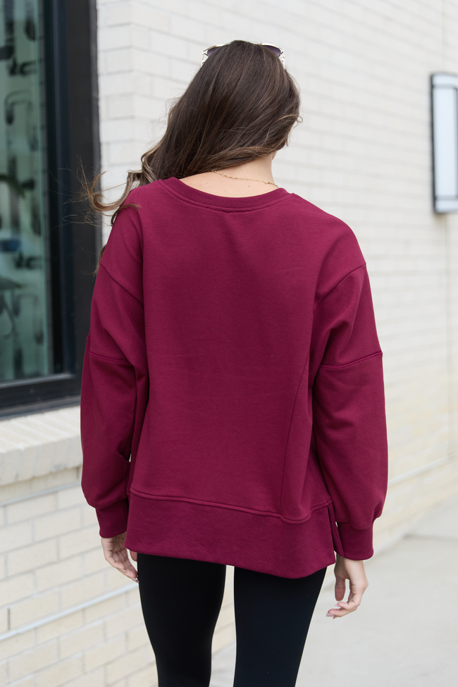 Solstice Burgundy Star Embellished Pullover