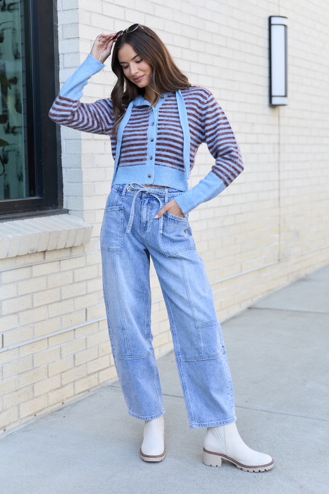 Juno Mid Rise Barrel Jeans