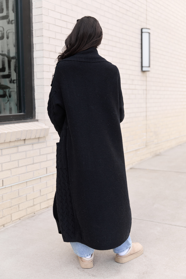 Keegan Black Cable Knit Duster Cardigan SALE