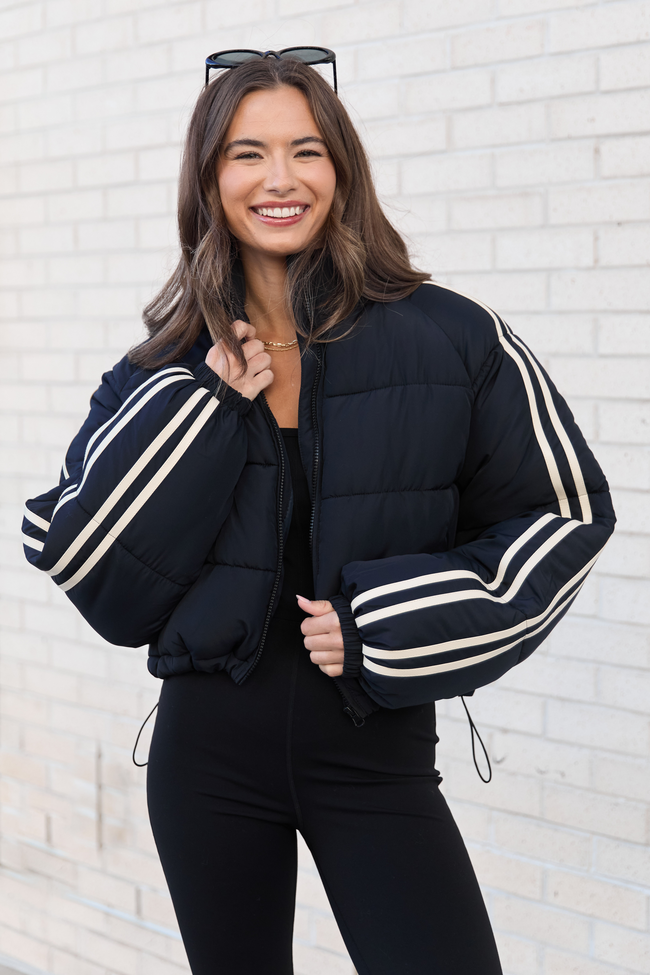 Amelia Black and White Puffer Jacket