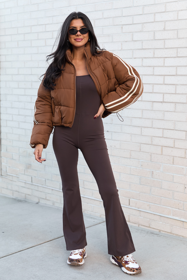 Out And About Brown Active Onesie
