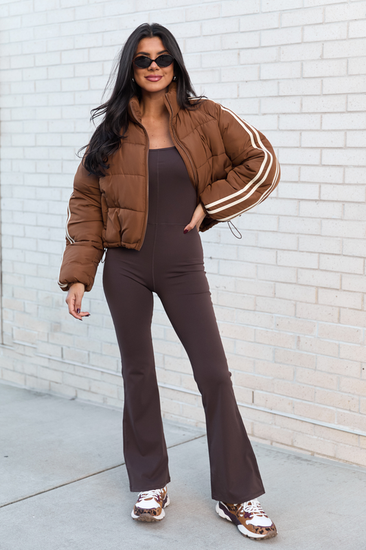 Out And About Brown Active Onesie