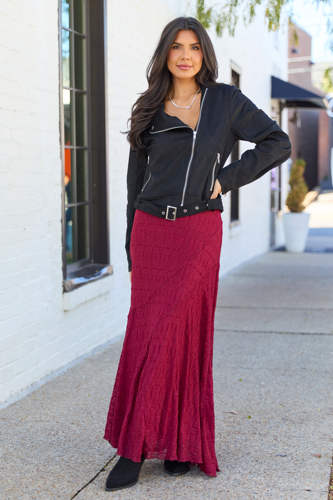 Elodie Black Faux Suede Moto Jacket