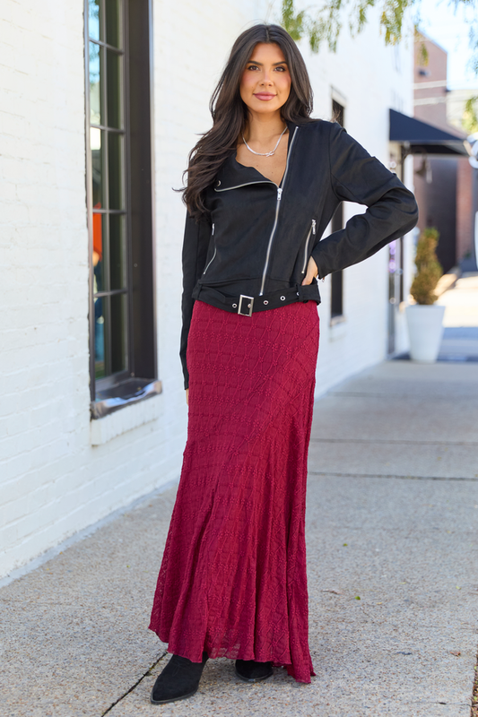 Elodie Black Faux Suede Moto Jacket