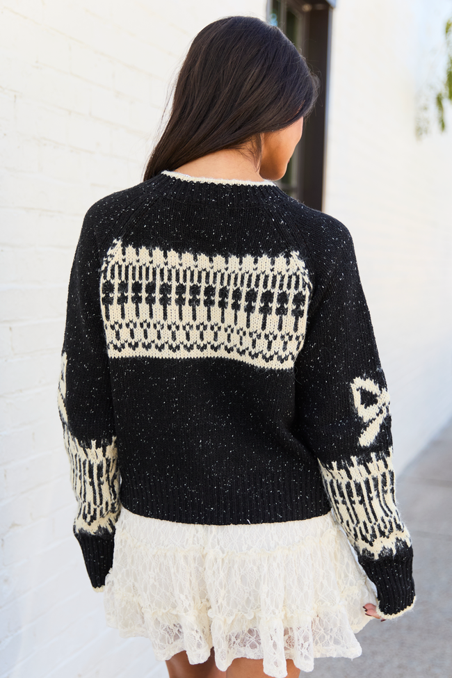 Rebekah Black And White Swan Cardigan SALE