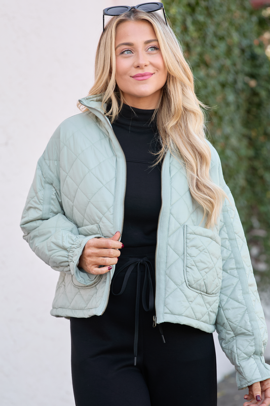 Adriane Sage Quilted Jacket SALE