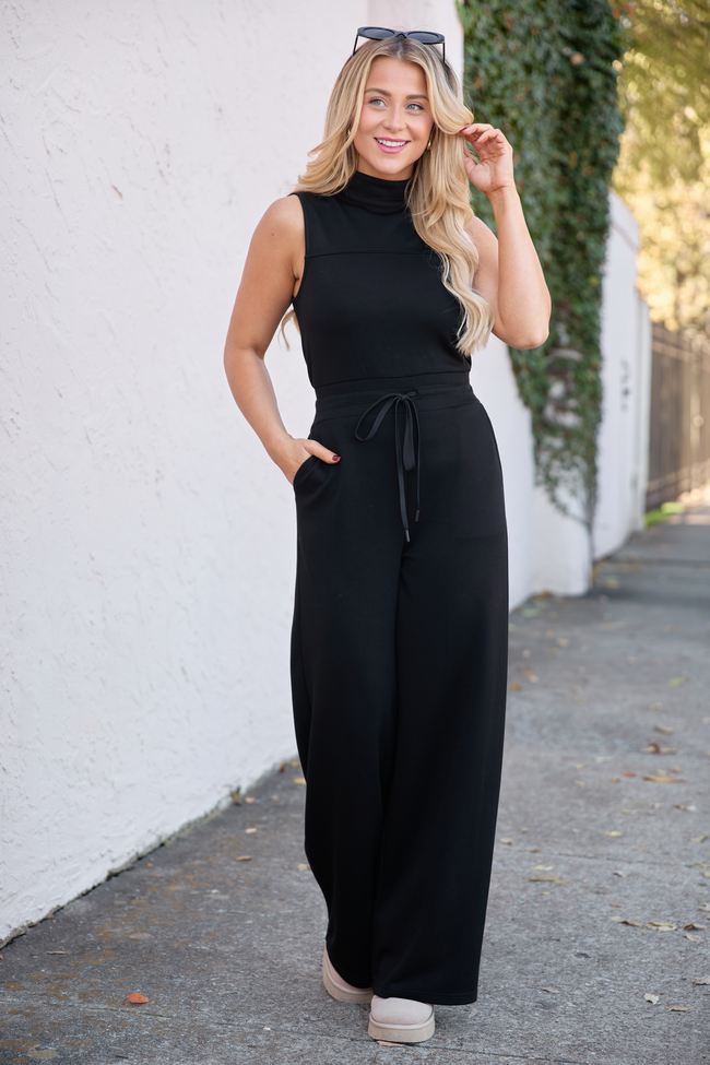 Mira Black Mock Neck Jumpsuit SALE