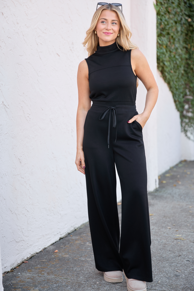 Mira Black Mock Neck Jumpsuit SALE